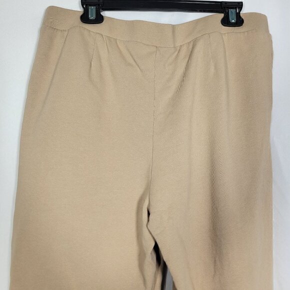 Women's Pure Jill Organic Cotton Wide Leg Tan Pocket Casual Pants Size Large P - Picture 7 of 9